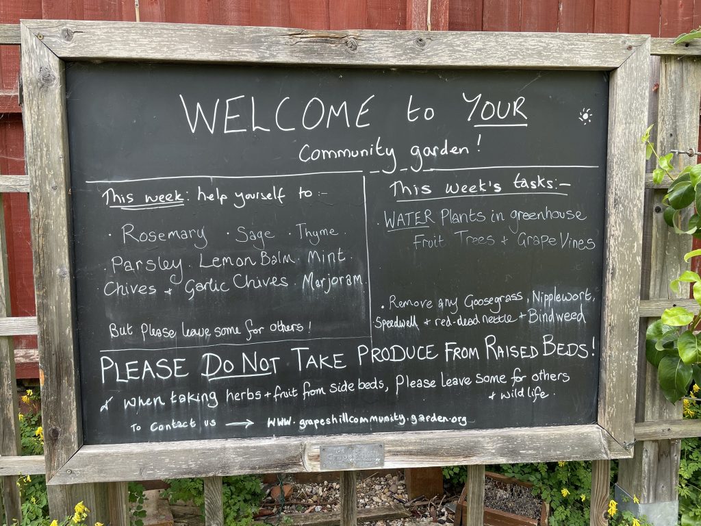 Instructions for Visitors to the Grapes Hill Community Garden in Norwich